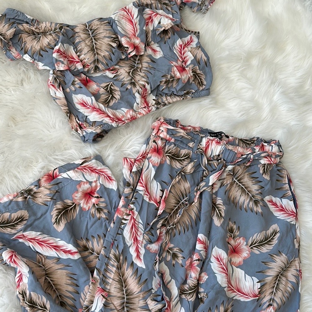 2pc Blue Floral Set